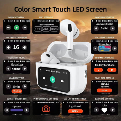 TWS Earbuds with Smart Display Case